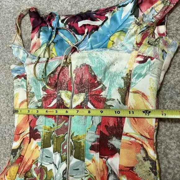 Roberto Cavalli S/S 2003 Bustier Corset Floral Abstract Denim Silk Top Vintage - Picture 6 of 12